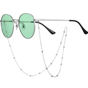 Round Sunglasses & Chain